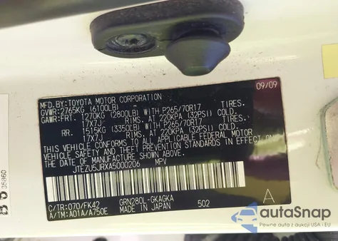 2010 Toyota 4Runner Sr5 V6 from USA, damaged, VIN JTEZU5JRXA5000206